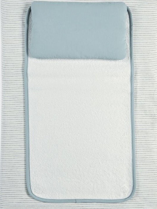Mamas & Papas Weiche Wickelauflage mit Abdeckung Contour Welcome To The World aus Stoff Blue 46x80cm