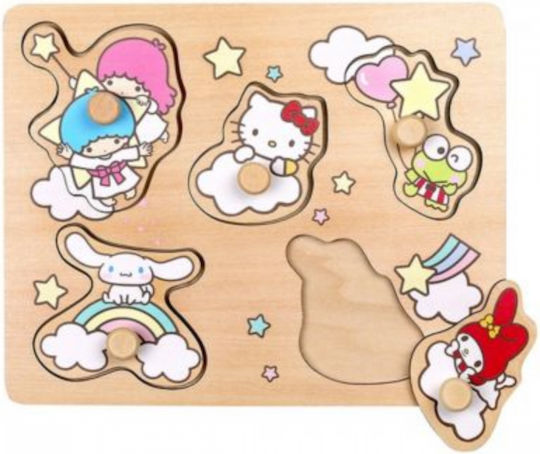 Wooden Kids Peg Puzzle Hello Kitty for 1+ Years Micki