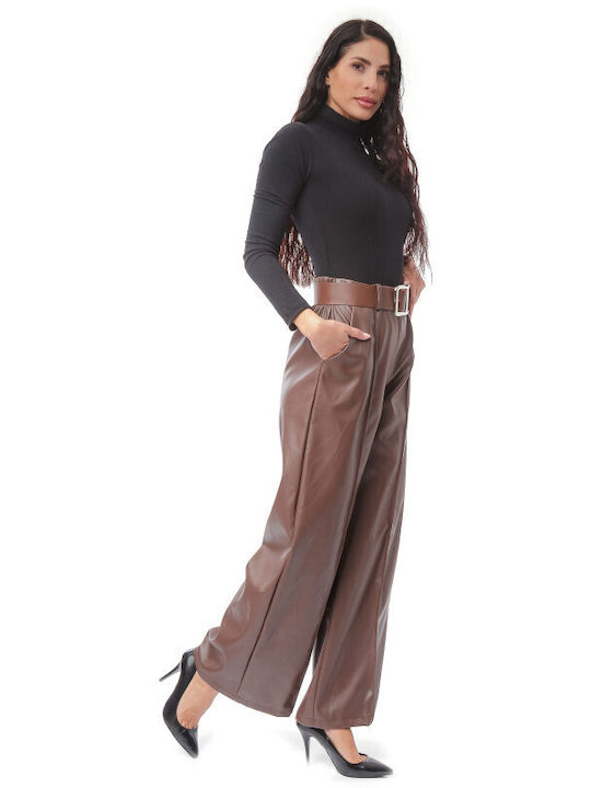 Silia D Damen Hosen Braun Matt Pantaloona Mit Gummiband