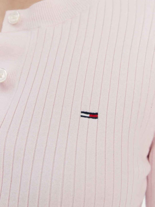 Κοντή Γυναικεία Πλεκτή Ζακέτα Light Pink