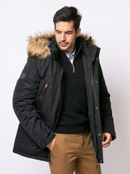 Winter Jacke Parka Wasserdicht und Winddicht Black