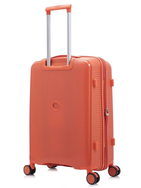 RCM Large Hard Orange Suitcase with 4 Wheels