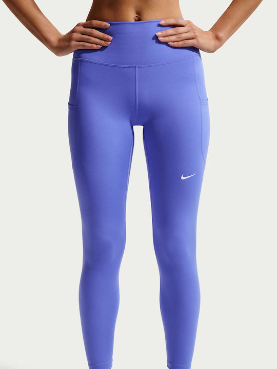 One Women's Cropped Training Legging High Waisted Dri-Fit Sapphire / White