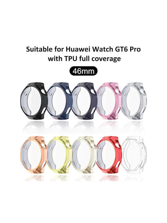 Силиконов Калъф със Стъкло в Златист цвят за Huawei Watch GT 6 Pro 46мм