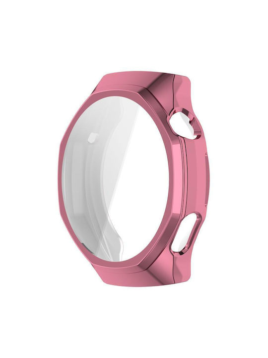 Silikonhülle mit Glas in Rosa Farbe für Huawei Watch GT 6 Pro