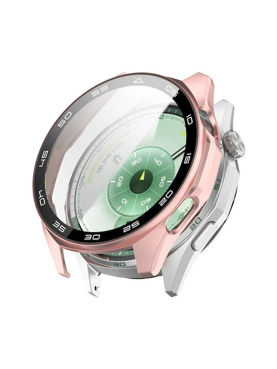 Plastic Case with Glass in Rose Gold color for Huawei Watch GT 6 46mm