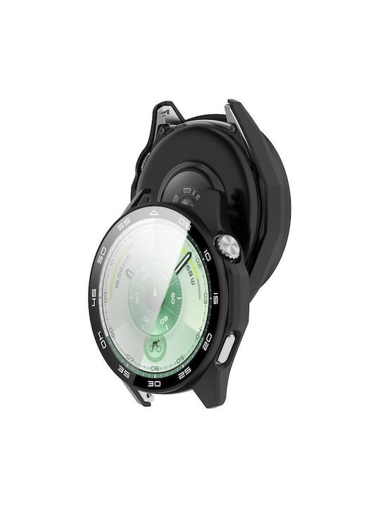 Пластмасов Калъф със Стъкло в Черен цвят за Huawei Watch GT 6 46мм