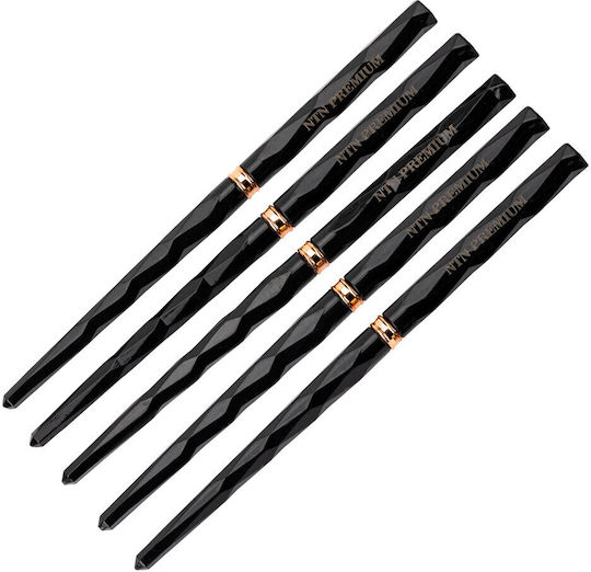 Πινέλα Σετ Nail Art 5τμχ Ntn Black