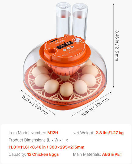 Vevor Automatic Egg Incubator 12 Eggs