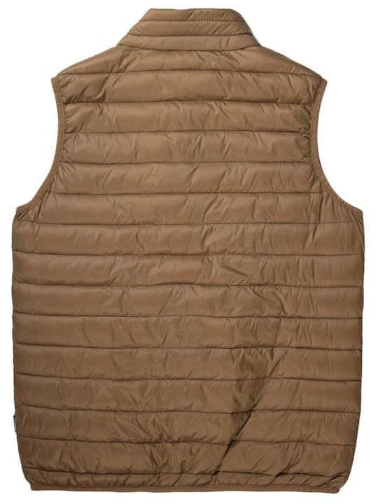 Sleeveless Jacket Puffer Gold Brown