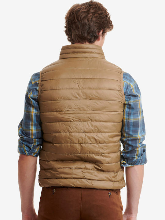 Sleeveless Jacket Puffer Gold Brown
