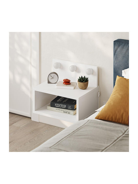 Bedside Table Treo Wooden White 40x30x33.8cm GP037-0283 1