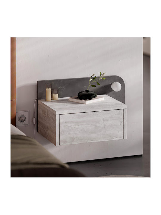 Κομοδίνο Dotta Ξύλινο Λευκό 52x33.6x28cm