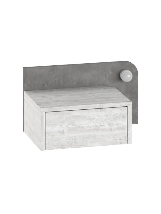 Κομοδίνο Dotta Ξύλινο Λευκό 52x33.6x28cm