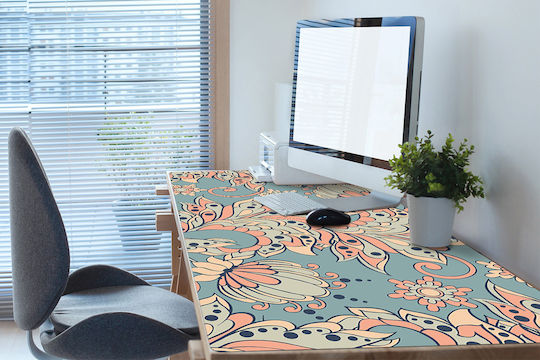 Tulup Schreibtischunterlagen Vinyl Schutz Oberfläche Blumen Märchen 90x45 cm