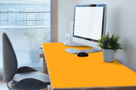 Protecție Suprafață Tastatură și Mouse Monocrom Galben 90x45 Cm