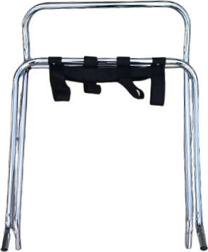 Taburet Camera De Zi Pliabil Cu Spătar Metalic Cromiu 61x42x61cm