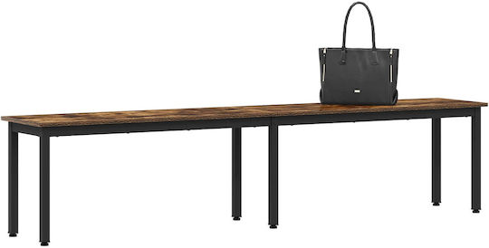 Dining Room Bench with Wooden Surface Gray 200x35x45cm