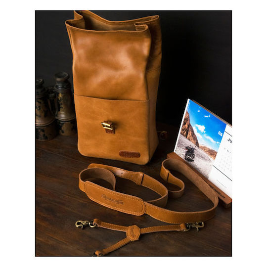 Trip Machine Mini Backpack Saddlebag Motorcycle Case 3.3 Liter Vintage Tan