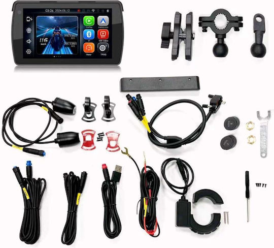 Digital IQ PNA 5500_CPA 5.5-инчов Мотоциклетен Carplay-Android Авто TPMS 2 DVR Камери