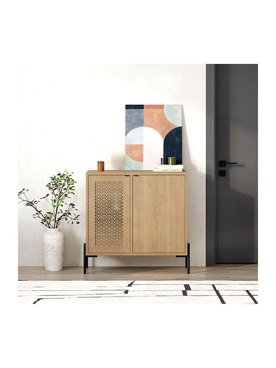 Sideboard Naive made of Wood & Metal Sapphire Oak 80x40x80cm