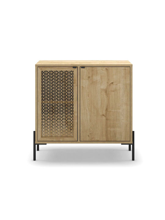 Sideboard Naive made of Wood & Metal Sapphire Oak 80x40x80cm