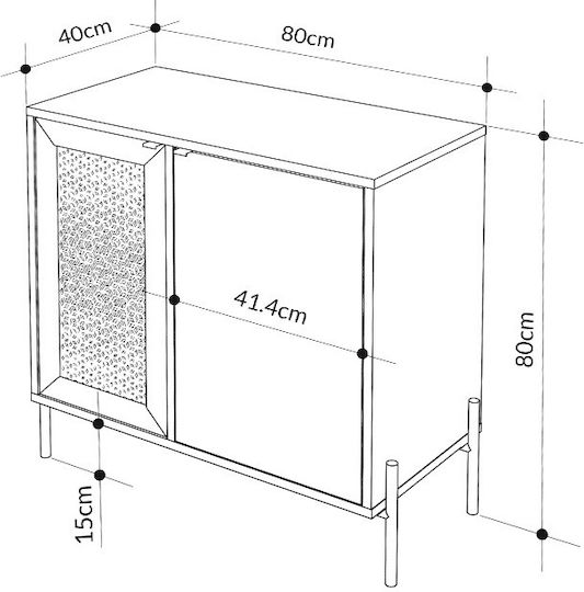 Μπουφές Naive Sapphire Oak 80x40x80cm