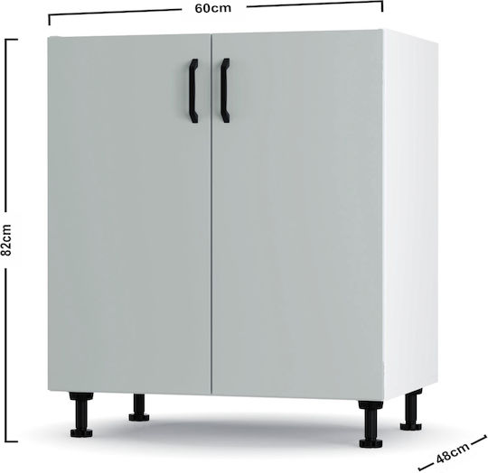 Modest Dulap pentru Chiuvetă Gri 60x48x82buc