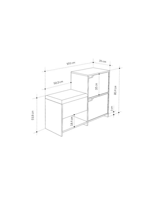 Suport pentru pantofi Haven L101xW35xH80.4cm