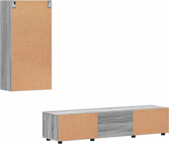 Wohnzimmer TV-Einheit Grau Σονομα M150xB39xH30cm