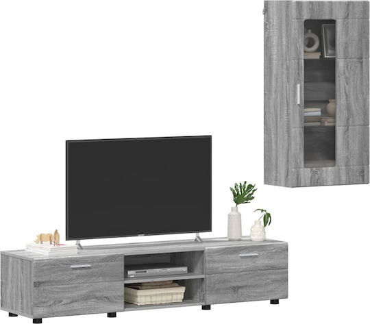 Wohnzimmer TV-Einheit Grau Σονομα M150xB39xH30cm