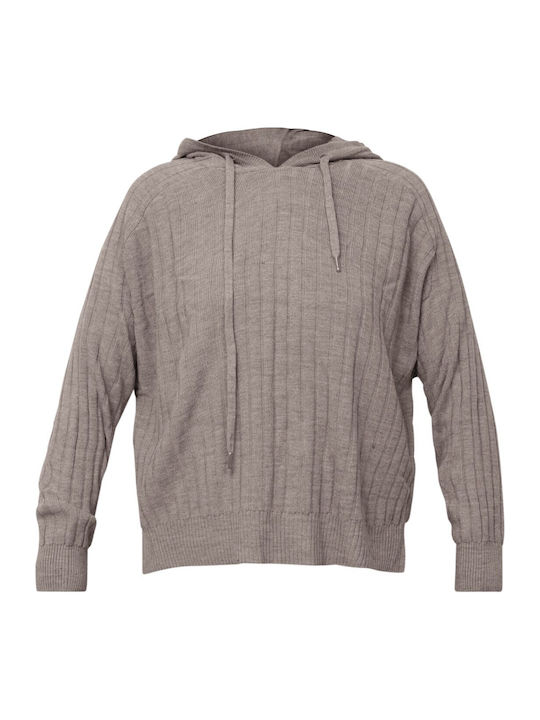 Women's Long Sleeve Sweater with Hood Plum Kitten