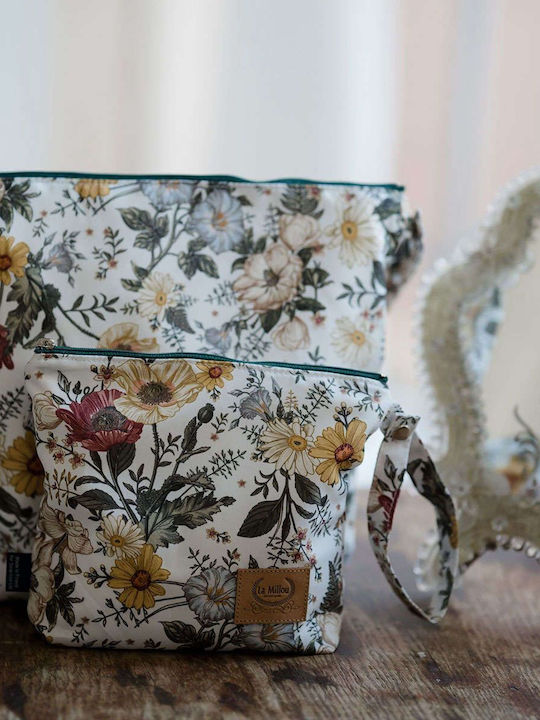 Водоустойчиво Тσαντάки Xl Milano Magnolies La Millou Зелен Козметичен Несесер 28x32x10