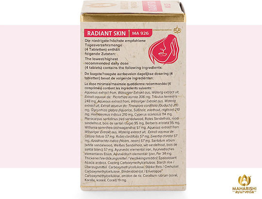 Maharishi Ayurveda Radiant Skin 60 Tablets Skin Health