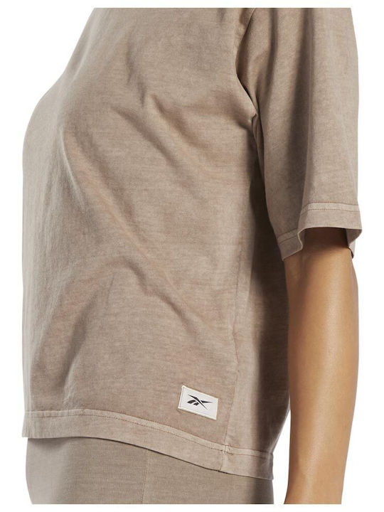 Boxy Γυναικείο T-shirt Μπεζ