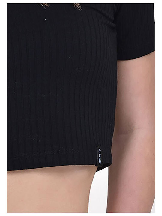 Κοντομάνικο Crop Top Μαύρο