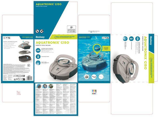 Bestway AquaTronix G150 Wireless Robotic Pool Cleaner Bottom for Pools 30m² with Filter Capacity 2lt