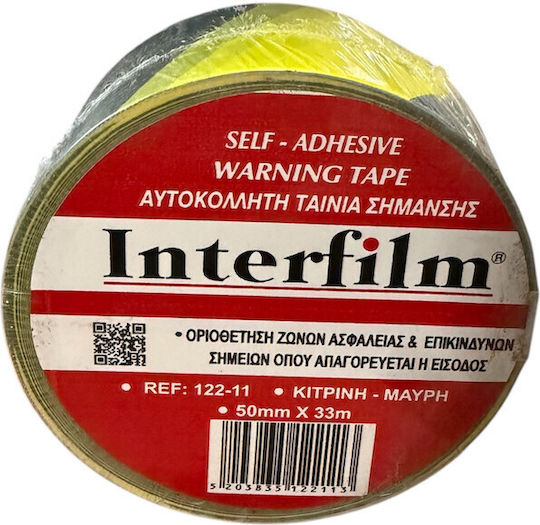 Interfilm Warning Bandă de semnalizare autoadezivă Negru/Galben