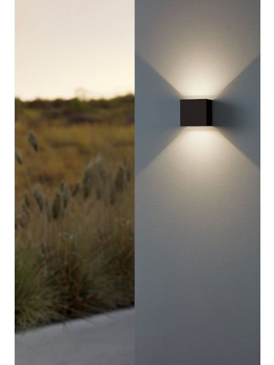 Eglo Calpino Wall-Mounted Outdoor Ceiling Light LED IP54 3.3W with Warm White Light Double Beam 10.5x10.5εκ.