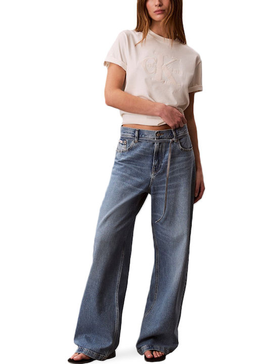 Niedrig tailliert Damenjeans in Weit geschnittener Linie Overnight Blue