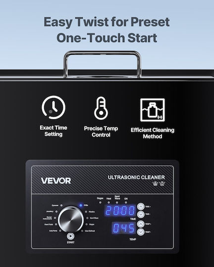 Vevor Ultrasonic Cleaner 30L Inox With Mechanical Timer
