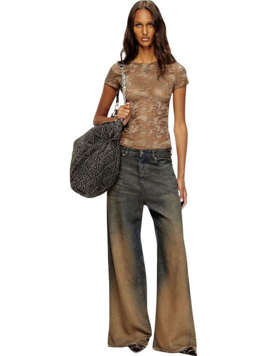 Women's Blouse Short Sleeve Beige