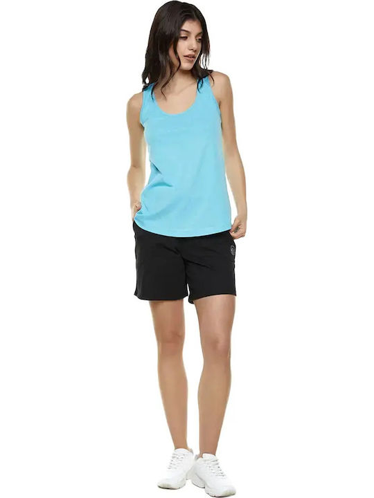 Damen Sport Ärmellose Türkis Bluse