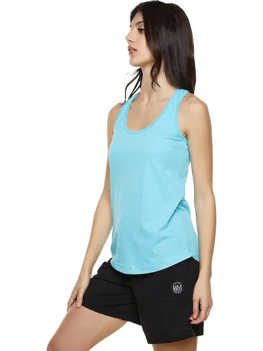 Damen Sport Ärmellose Türkis Bluse