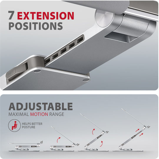 Axagon ACC Stand Stand for Laptop up to 17" Silver