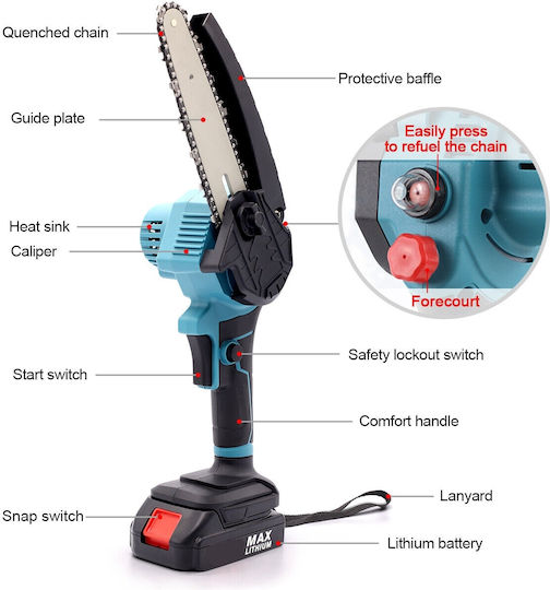 Mini Fierăstrău cu acumulator 21V cu lamă 38cm