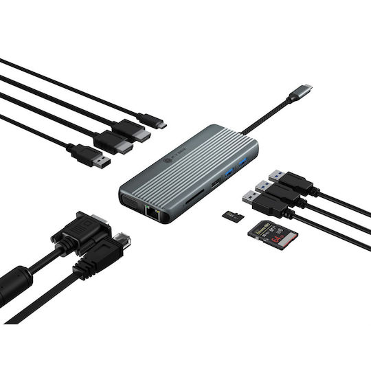 Icy Box USB-C Stație de andocare cu HDMI 4K PD Ethernet Gri (IB-DK4062-CPD)
