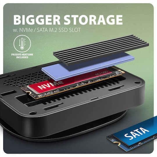 Axagon HMC-UFO USB-C Docking Station mit HDMI 4K PD Ethernet Gray