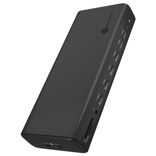 Icy Box USB-C Docking Station με HDMI/DisplayPort 4K PD Ethernet Μαύρο (IB-DK7401-CU31)