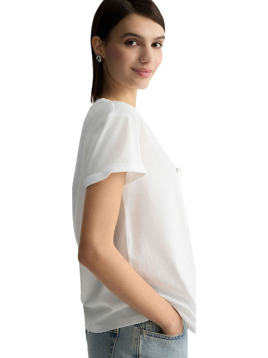 Women's Blouse Short Sleeve White